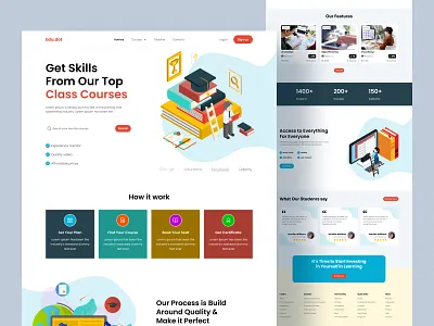 e-learning landing page colorful course coursera design education elearning latest latest2023 learn learning mock online student online teacher popular test trend trending trendy webdesign websitedesign
