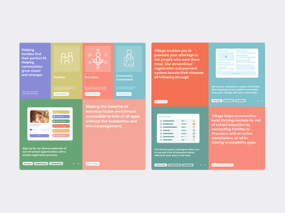 Website Features/User Types Section colorful design edtech education startup ui