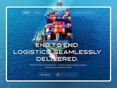 Logistics Shipping Exploration - Hero Section clean design glassmorphism hero section landing page logistic logistic website minimal minimal design minimalist shipping ui ux web design web page website