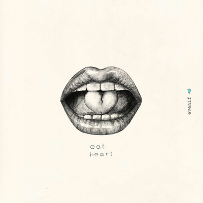 Eat Heart design drawing freehand heart heart drawing illustration illustration poster mental health mouth mouth drawing pencil pencil drawing poster tattoo