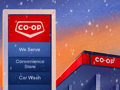 Illustrations for Canadian Brand. Social Media Animated Campaign animation brand branding campaign canada car christmas coffee gasstation illustration motion graphics shop snow socialmedia sunset winter