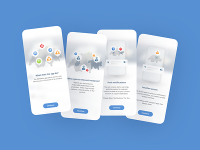 Onboarding Illustrations for a Crisis App alertapp civictech crisisapp customicons customillustration customillustrations disasterpreparedness emergencyapp flatdesign illustrations inforgraphic informationdesign minimalillustration mobileonboarding onboardingillustration productillustration publicsafety swissdesign uxillustration visualdesign