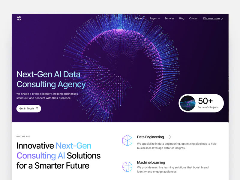 AGNO - Creative Portfolio WordPress Theme (AI Consulting Demo) agency portfolio agency wordpress theme ai ai brand ai consulting ai wordpress theme creative agency portfolio wordpress theme showcase ui wordpress wordpress theme