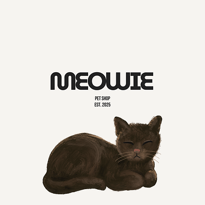 Logo Design for "Meowie", The Pet Shop aesthetics branding graphic design illustration logo petshop style unique
