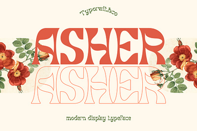 Asher | Modern Display Typeface boho font branding branding font calligraphy design graphic design logo typography