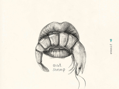 Eat Shrimp animal drawing animal illustration design drawing freehand illustration mouth mouth drawing pencil pencil drawing poster sea food shrimp shrimp illustration tattoo tattoo idea