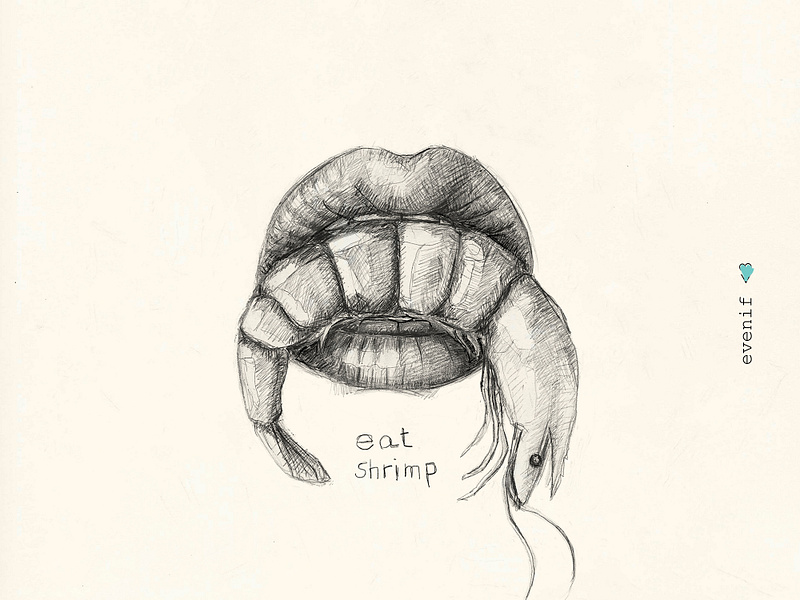 Eat Shrimp animal drawing animal illustration design drawing freehand illustration mouth mouth drawing pencil pencil drawing poster sea food shrimp shrimp illustration tattoo tattoo idea