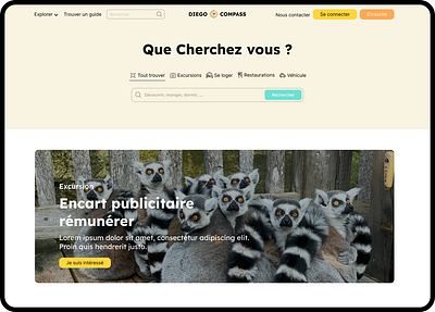 Maquette d'une application de voyage branding design ui ux web website