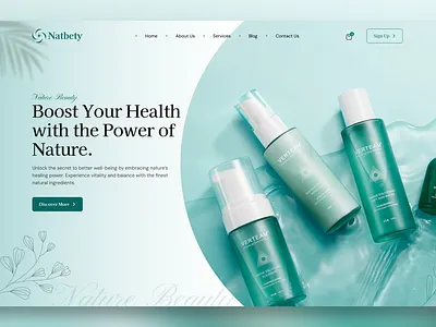 Natbety - Beauty Product Landing Page Design beauty cosmetic landing page products ui uiux website
