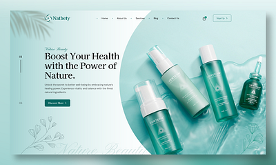 Natbety - Beauty Product Landing Page Design beauty cosmetic landing page products ui uiux website