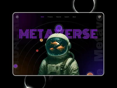 Virtual Reality Concept Landing Page 3d astronaut graphic design illustration landing page mockup multiverse space virtual reality web design