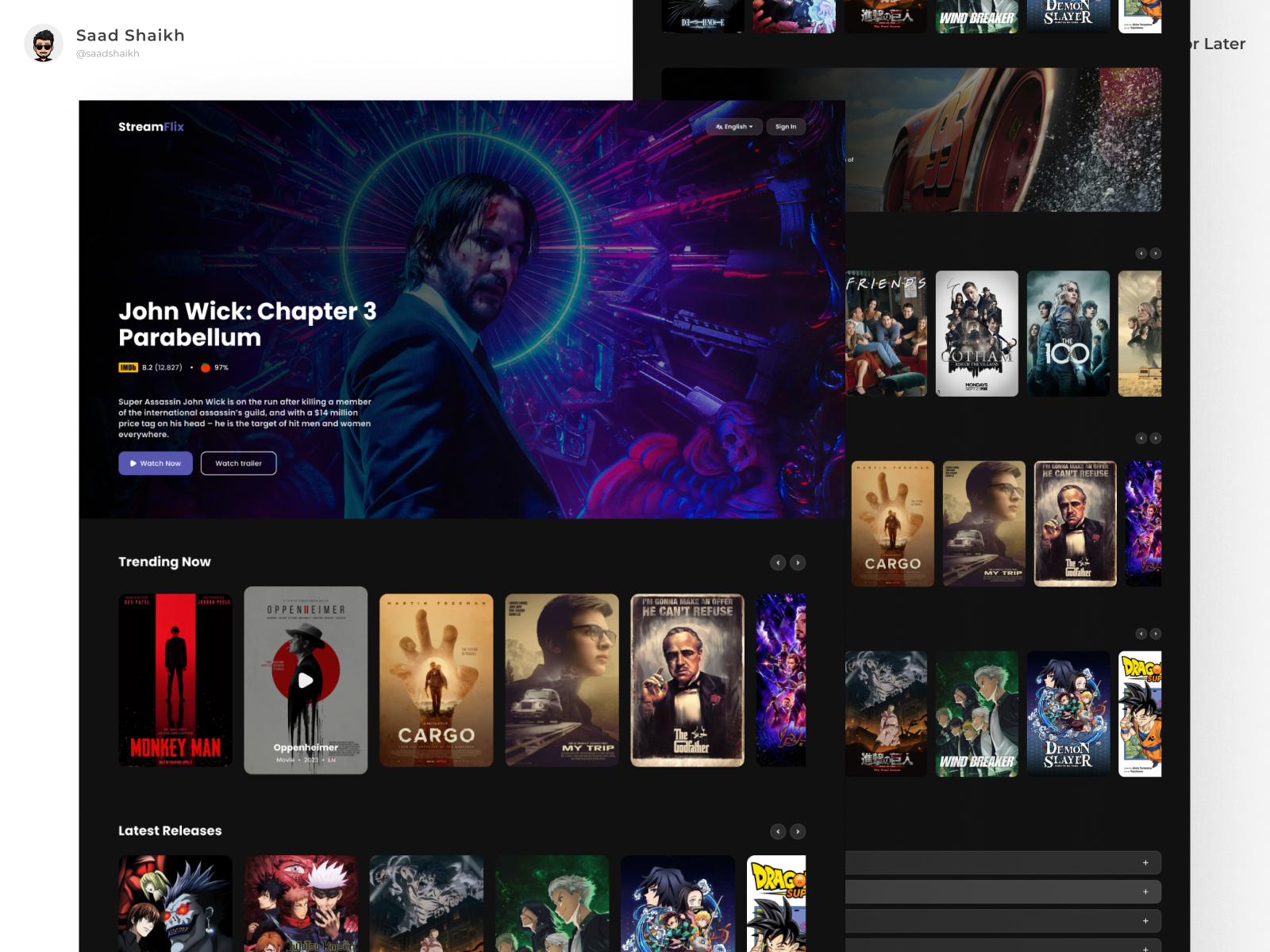 Movie Streaming Site ✨ app app design clean design figma landing page landing page design minimal mobile mobile app movie movies movies streaming professional superb ui ui design web design website website landing page