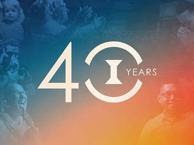 40th Anniversary Graphic for Ironbridge Church branding church church ministry design digital art gradient blur graphic design marketing ministry promotional