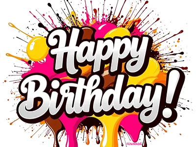 Liquid Typography - Birthday Greeting birthday ecard greeting card happy birthday card typography