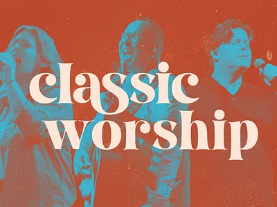 Vintage Style Classic Worship Event Promotion branding church design digital art duotone graphic design marketing ministry retro vintage
