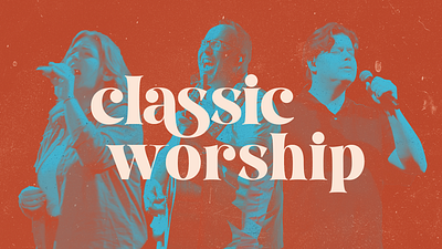 Vintage Style Classic Worship Event Promotion branding church design digital art duotone graphic design marketing ministry retro vintage