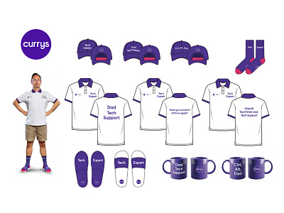 Currys Merchandise for Father's Day branding cap dad design designer digital art digital illustration digitalart fashion father fathersday illustration illustration art illustrator merchandise polo socks tech techexpert top