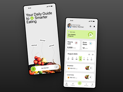 NutritionHub | Food Calorie App Design | CIPHERSLAB design graphic design illustration landing page mobile app ui web design website