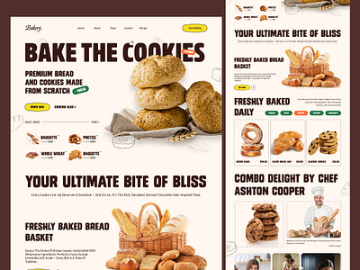 Bakery Shop Landing Page bakery bakery webdesign bakery website baking bread cake cake shop cookies dessert ecommerce website homepage landing page pastry sweet web design web site webdesign website website design