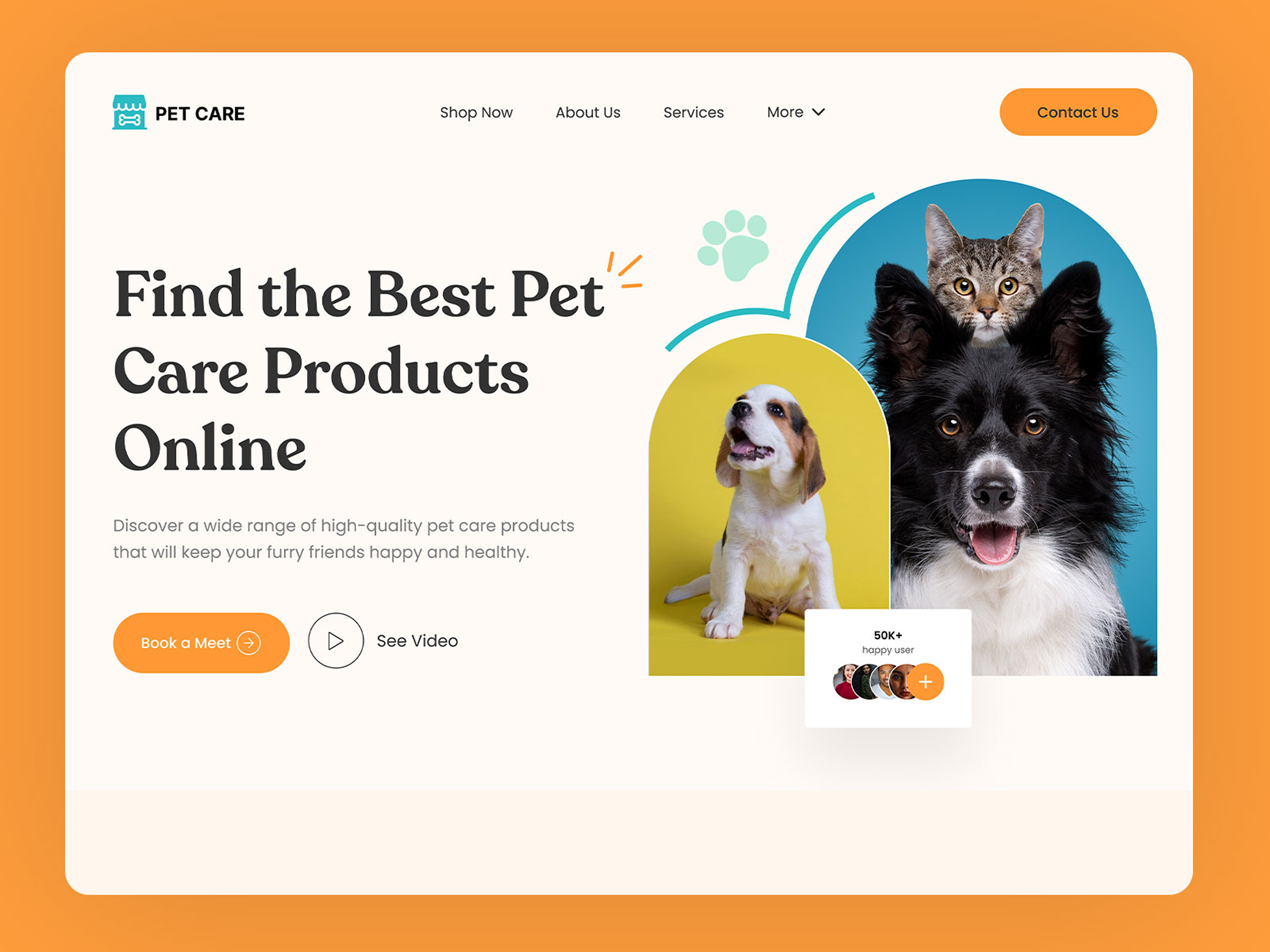 Example of Pet Care Website Design