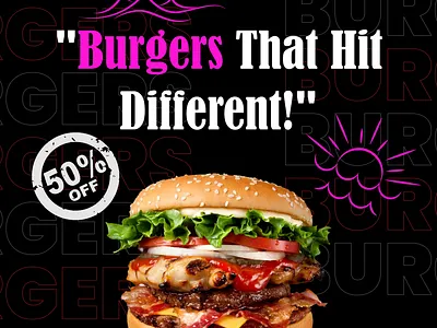 Burger Hub animation branding burger graphic design logo motion graphics ui