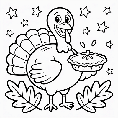 Thanksgiving design for coloring book pod