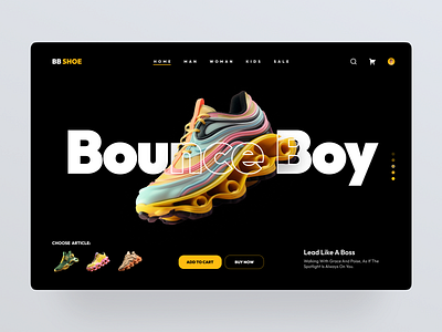 BB Shoe - Sneaker E-Commerce Hero Ui Concept!⚡👟 cleanui design ecommerce store figma herosection landing page modern design modernwebdesign rompweb shoe website shoestore shopify website sneakerstore uiinspiration uixu web design webui