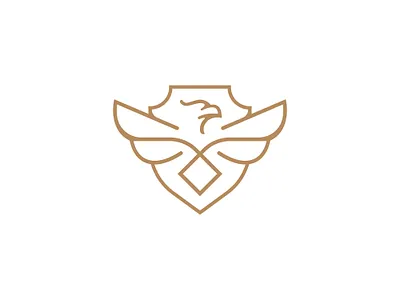 Minimal Eagle Shield Logo animal animals bird consulting cyber eagle falcon financial fly it logo minimilist monoline phoenix premade logos secure security shield wild wing