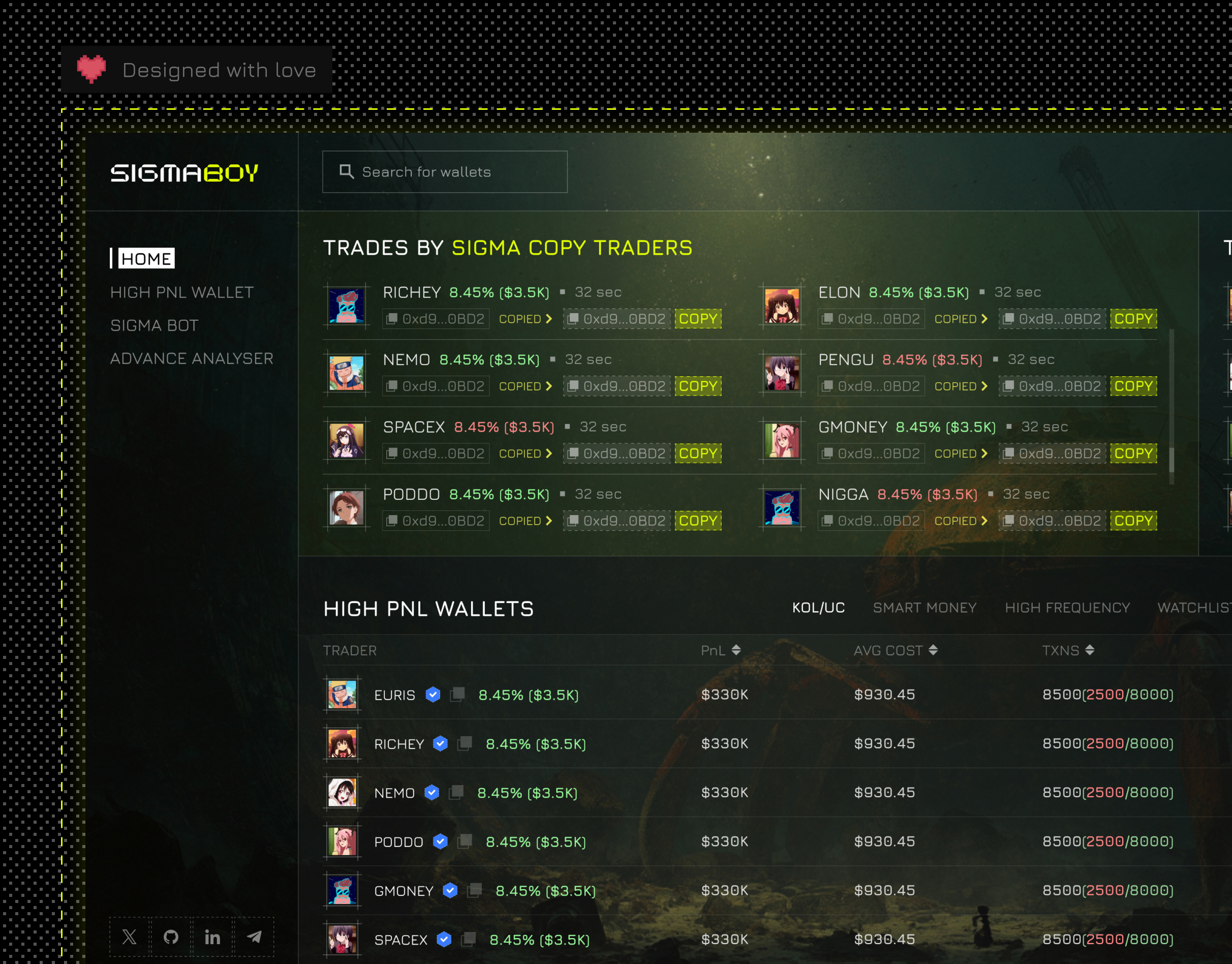 WEB3 Trading Platform dashboard trading trading ui ui ux web3
