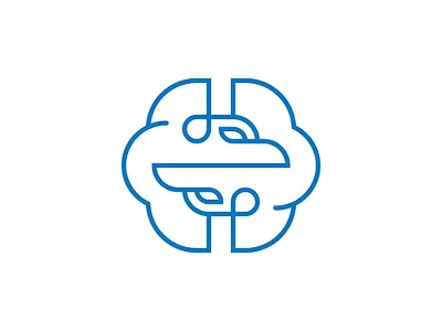 Brain Eagle Logo ai artificial bird brain chip data eagle face head intelligence it logo mind minimilist network premade logos software storm tech twin