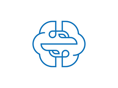 Brain Eagle Logo ai artificial bird brain chip data eagle face head intelligence it logo mind minimilist network premade logos software storm tech twin