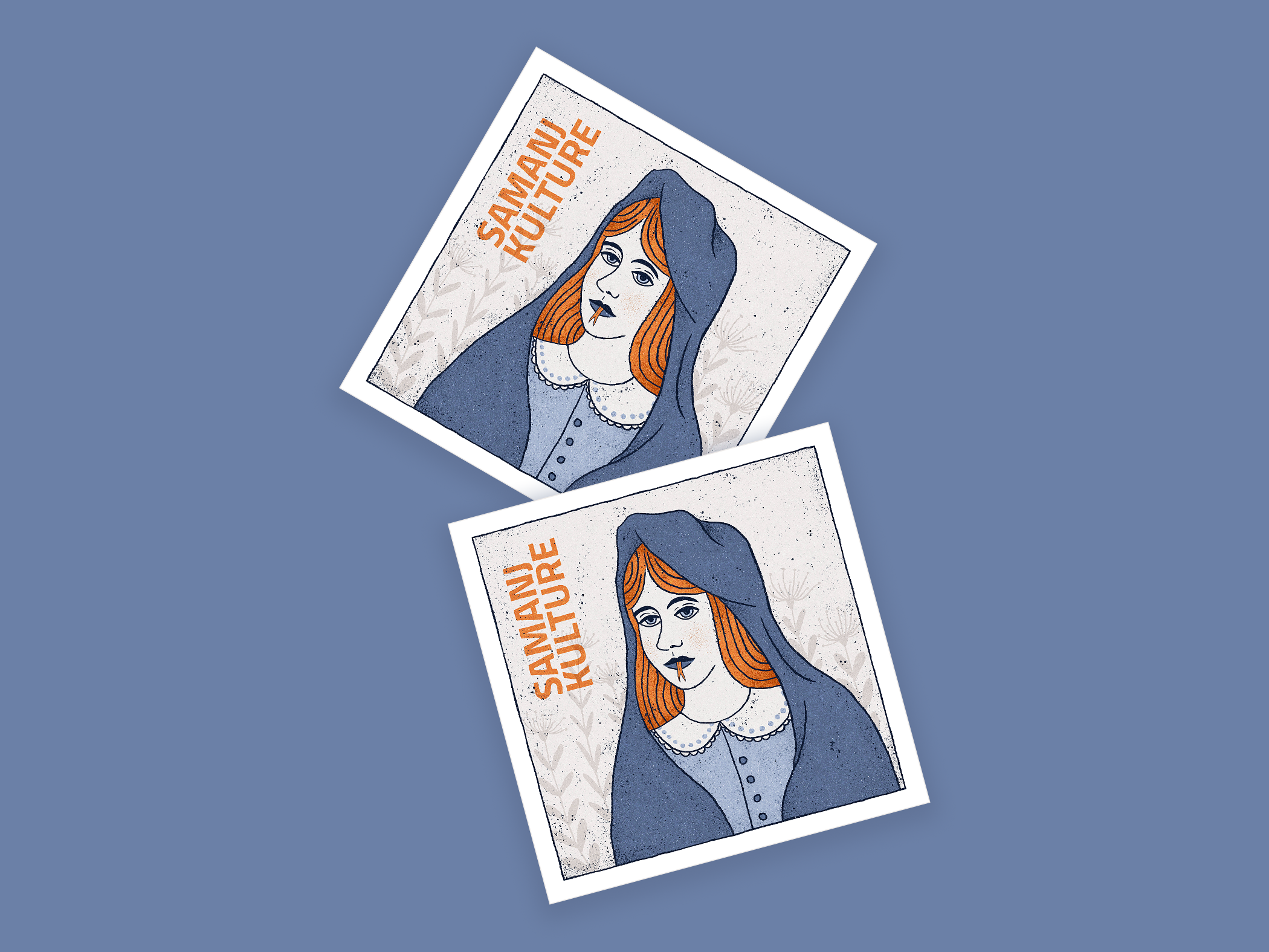 Sticker Illustration & Design for “Samanj Kulture” Festival blue branding brushes colors design digital digital illustration graphic design illustration orange sticker sticker design texture traditional
