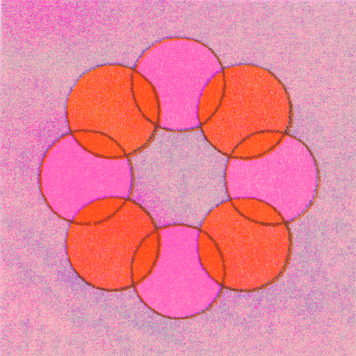 Riso Geometric Animation 80s analogue animation atlanta circles gif ink motion design motion graphics pink posy press press print printmaking red retro riso risograph samrich texture