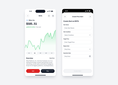 Stock Trading App – Price Alerts & Watchlist UI app branding dailyui dashboard design illustration investing app logo mobile app price alert product design saas stock trading ui ux watchlist web design
