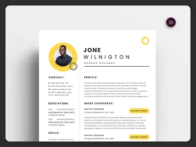 Bright color resume design for a graphic designer professional
