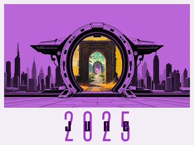 June 2025 2025 2d artwork branding challenge city design illustration june monochromatic portal skyline ui