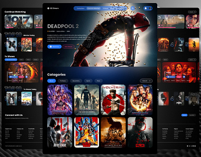 Video Streaming Platform UI/UX Landing Page bolywood entertainment hollywood landing page movie stream movie streaming platform streaming platform time spend tv shows ui uiux ux video stream video streaming platform web design website design
