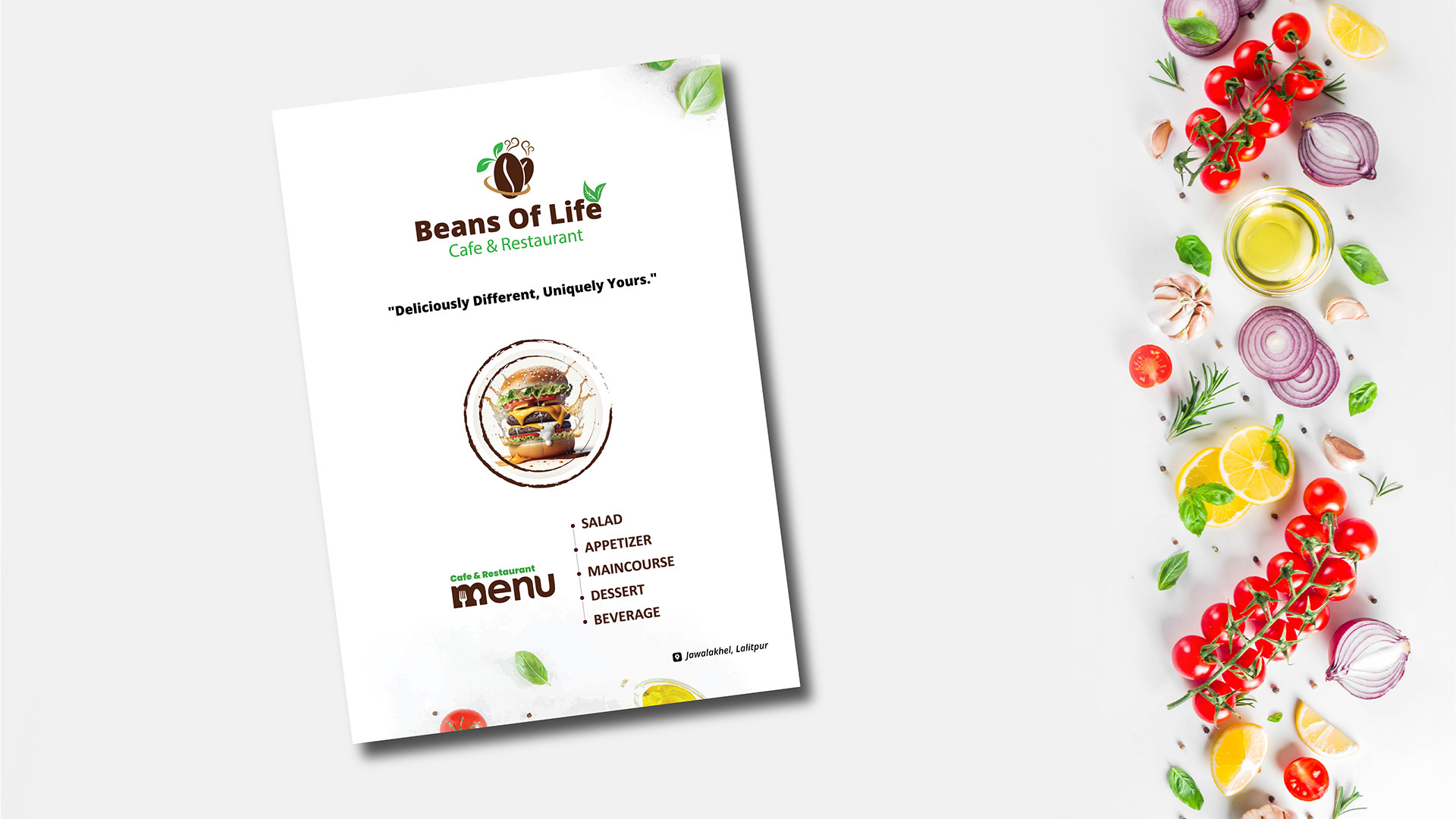 MENU DESIGN FOR BEANS OF LIFE CAFÉ & RESTAURANT graphic design menu design