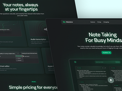 MindMirror - SaaS Landing Page Design branding creative graphic design landingpage saas ui uiux