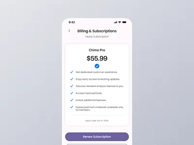 Subscriptions Mobile App Ui app graphic design mobile screen subscription app subscription dashboard subscription design subscription details subscription experience subscription interface subscription mobile subscription option subscription page subscription setting subscription ui subscription view subscription widget subscriptions subscriptions app ui