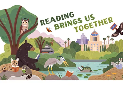 Los Angeles Public Library Summer Reading animal characters animals california character design childrens books design illustration kidlit kidlitart library nature vector wildlife