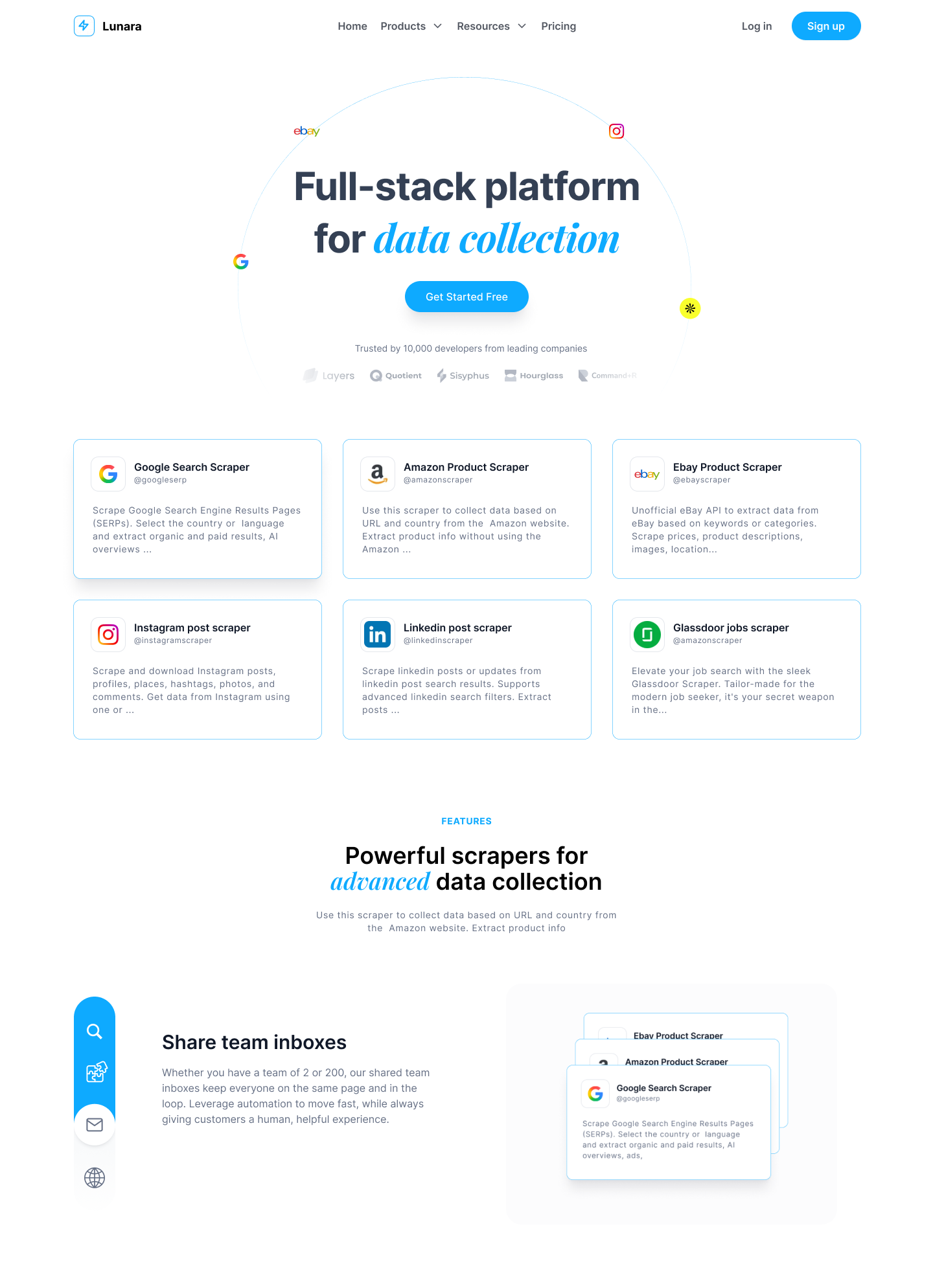 A Landingpage for a Saas ui