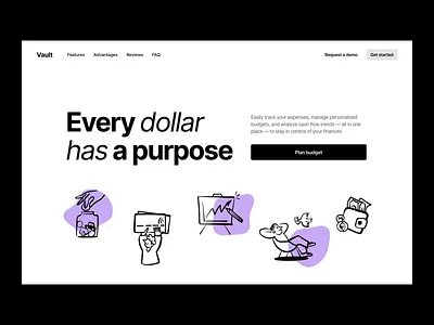 Vault website interaction animation bill design dollar illustration illustrations interaction landing money outline illustration pay payment payments stroke illustration ui ux vector illustration web website