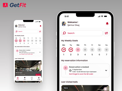 🎯 GetFit – Fitness Tracking & Reservation Dashboard UI ui