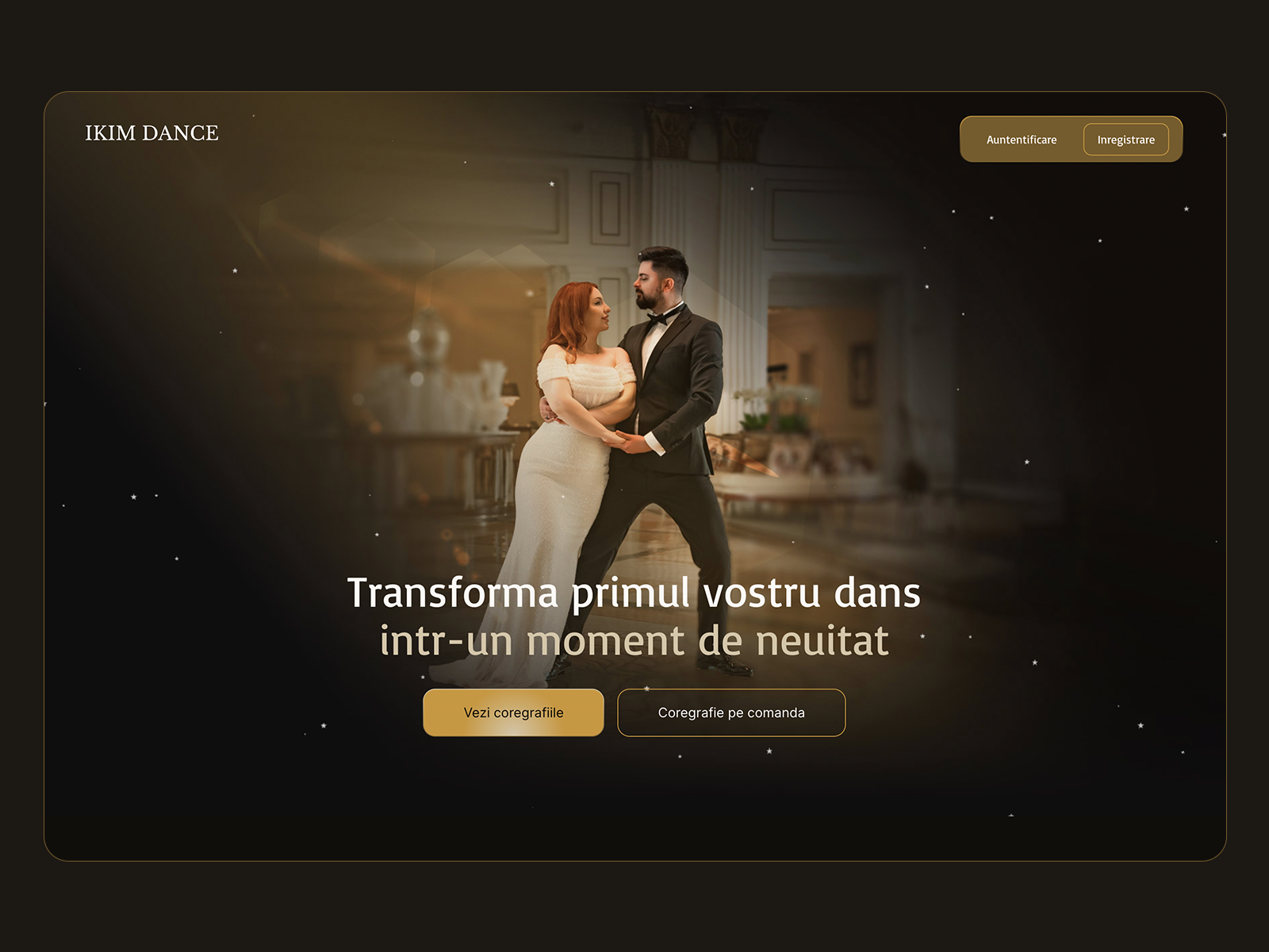 Learn to dance - Landing Page course custom page dark and gold dark theme ecourse gold landingpage salespage teachable ui web development webdesign