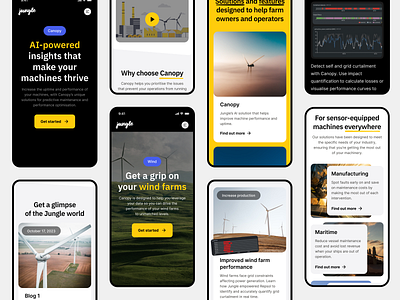 Jungle.ai responsive website aiplatform android app clean ui design factory ios machine mob mobile mobile app mobile first mobilefirst product responsive layout responsivedesign screens ui ux yellow design