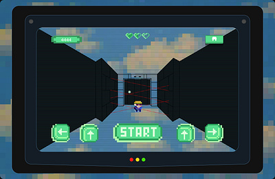 Pixel Game UI Design animation buttons character computer design design inspiration dribbble shot game landing new design pixel start turn on tv ui uidesign user interface web website website game