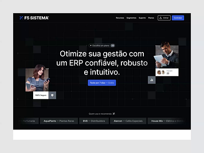 ERP Landing Page Design — F5 Sistema animation b2b clean landing page crm crm landing page erp erp landing page landing page lp modern saas saas landing page startup web design