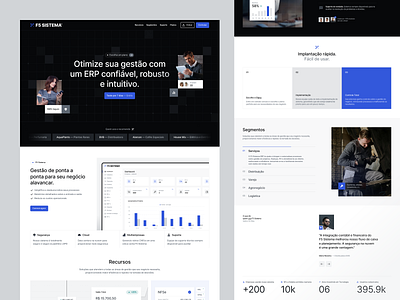 Landing Page for ERP blue clean crm erp erp landing page gray landing page modern saas startup