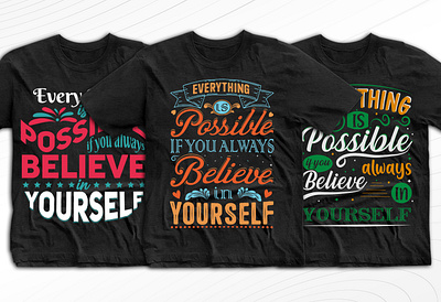 Believe In Yourself Classy Tshirt Design 3d branding cool t shirt design design graphic design illustration motion graphics simple t shirt design t shirt design typography t shirt